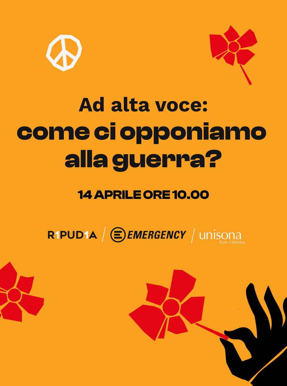 Ad alta voce: come ci opponiamo alla guerra? L'evento delle scuole contro la guerra. Evento live Emergency per le scuole superiori