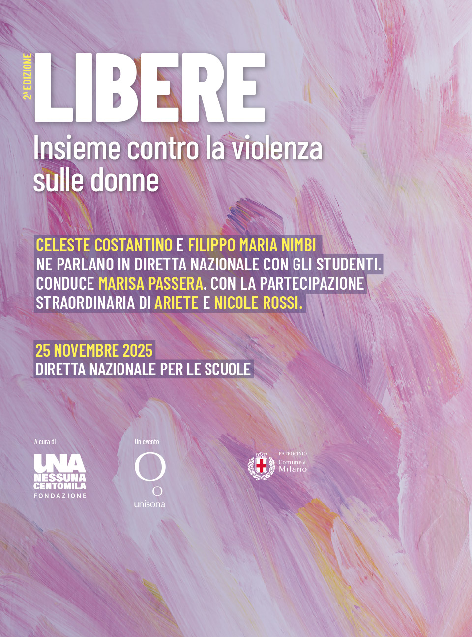  LIBERE Seconda Edizione. Insieme contro la violenza sulle donne. Incontro live per gli studenti delle scuole superiori e medie